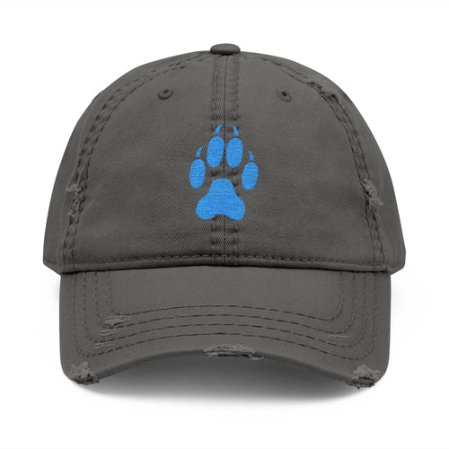 Distressed Paw Print Dad Hat | Casual Cap for Pet Lovers, Gift for Dog Dad, Outdoor Adventures, Everyday Wear, Embroidered Hat