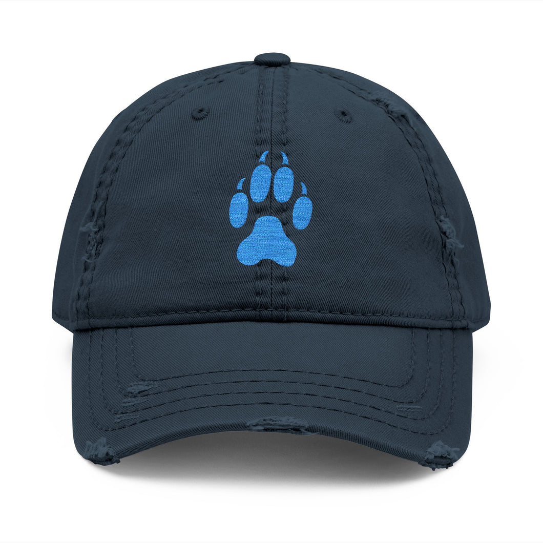 Distressed Paw Print Dad Hat | Casual Cap for Pet Lovers, Gift for Dog Dad, Outdoor Adventures, Everyday Wear, Embroidered Hat