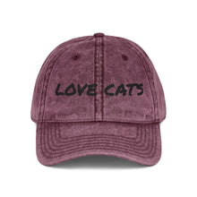 Load image into Gallery viewer, Vintage Cat Lover Cap, Embroidered Hat, Pet Lover Gift, Casual Cap, Cat Mom Accessory, Birthday, Cat-Themed Apparel