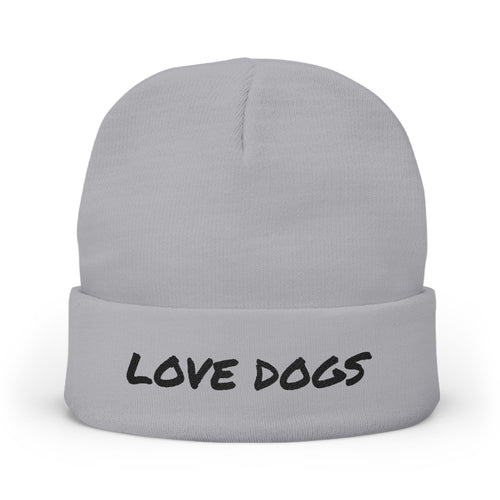 Love Dogs Knit Beanie - Cozy Dog Lover Hat, Winter Accessory, Dog Mom Gift, Embroidered Beanie, Animal Lover Apparel