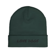 Load image into Gallery viewer, Love Dogs Knit Beanie - Cozy Dog Lover Hat, Winter Accessory, Dog Mom Gift, Embroidered Beanie, Animal Lover Apparel