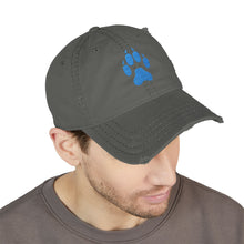 Load image into Gallery viewer, Distressed Paw Print Dad Hat | Casual Cap for Pet Lovers, Gift for Dog Dad, Outdoor Adventures, Everyday Wear, Embroidered Hat