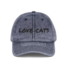 Load image into Gallery viewer, Vintage Cat Lover Cap, Embroidered Hat, Pet Lover Gift, Casual Cap, Cat Mom Accessory, Birthday, Cat-Themed Apparel