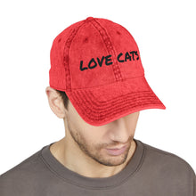 Load image into Gallery viewer, Vintage Cat Lover Cap, Embroidered Hat, Pet Lover Gift, Casual Cap, Cat Mom Accessory, Birthday, Cat-Themed Apparel