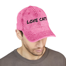 Load image into Gallery viewer, Vintage Cat Lover Cap, Embroidered Hat, Pet Lover Gift, Casual Cap, Cat Mom Accessory, Birthday, Cat-Themed Apparel