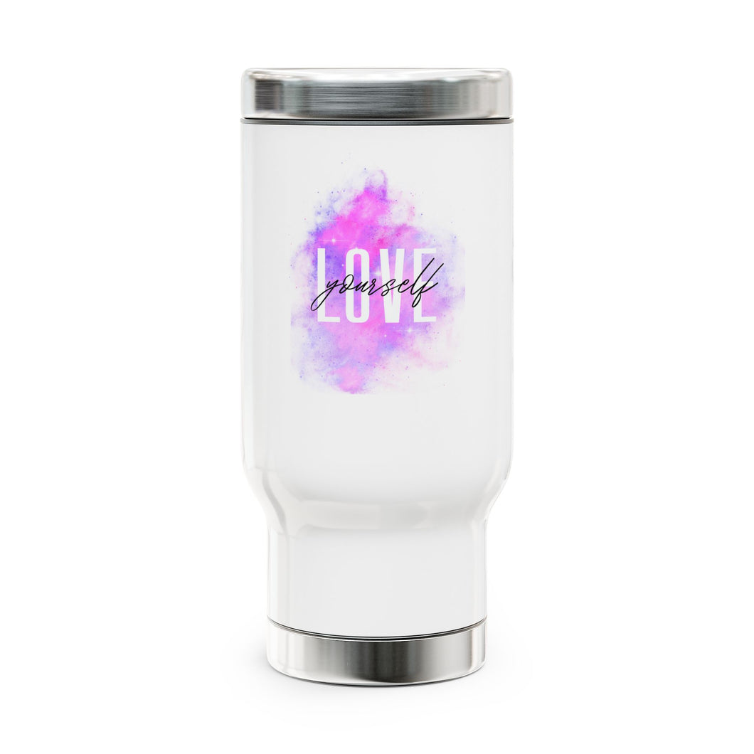 Stainless Steel Travel Mug with Handle, 14oz