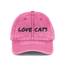 Load image into Gallery viewer, Vintage Cat Lover Cap, Embroidered Hat, Pet Lover Gift, Casual Cap, Cat Mom Accessory, Birthday, Cat-Themed Apparel
