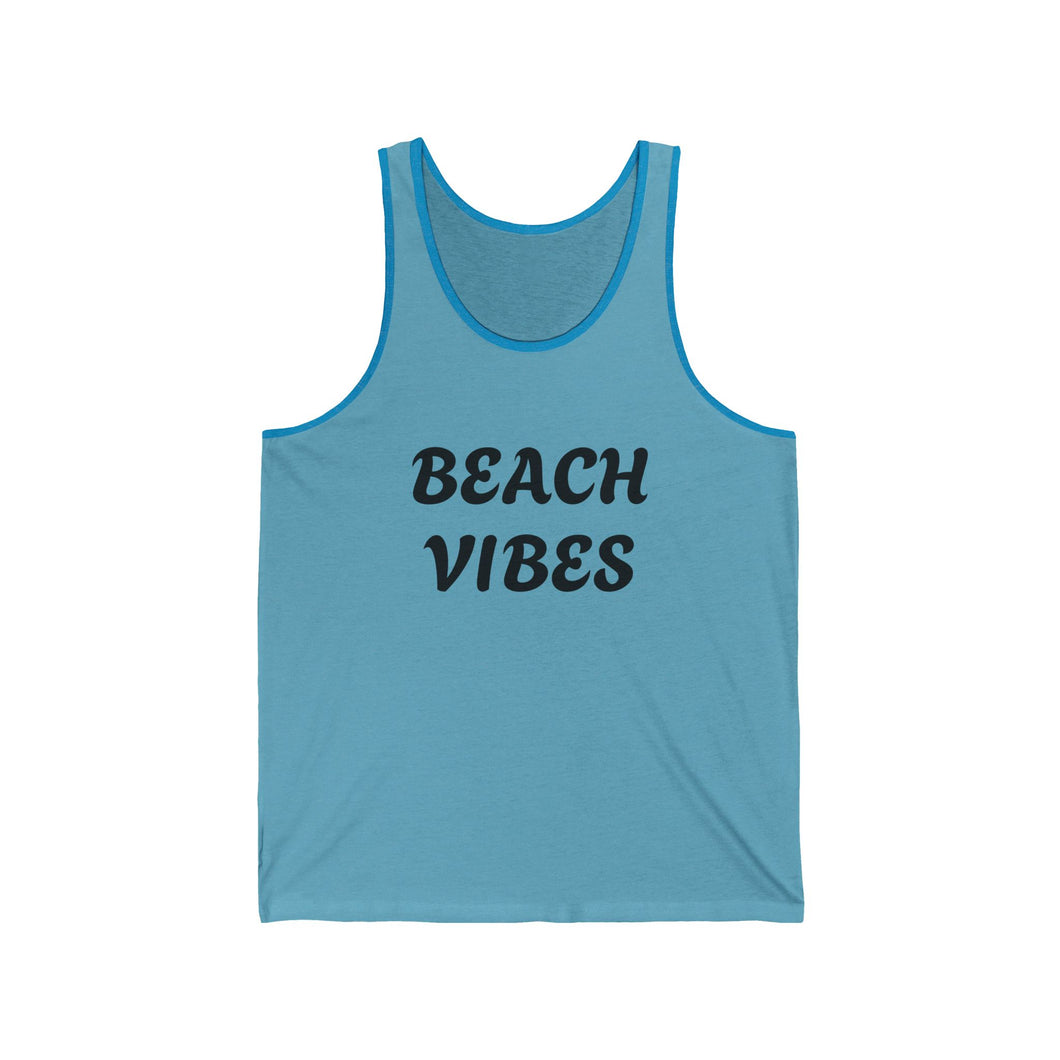 Beach Vibes Unisex Jersey Tank Top | Summer Style, Coastline Fashion, Chill Outfits, Vacation Essentials, Casual Wear