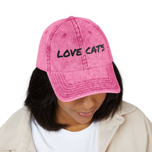 Load image into Gallery viewer, Vintage Cat Lover Cap, Embroidered Hat, Pet Lover Gift, Casual Cap, Cat Mom Accessory, Birthday, Cat-Themed Apparel