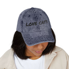 Load image into Gallery viewer, Vintage Cat Lover Cap, Embroidered Hat, Pet Lover Gift, Casual Cap, Cat Mom Accessory, Birthday, Cat-Themed Apparel