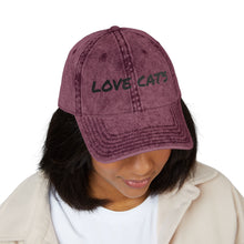 Load image into Gallery viewer, Vintage Cat Lover Cap, Embroidered Hat, Pet Lover Gift, Casual Cap, Cat Mom Accessory, Birthday, Cat-Themed Apparel